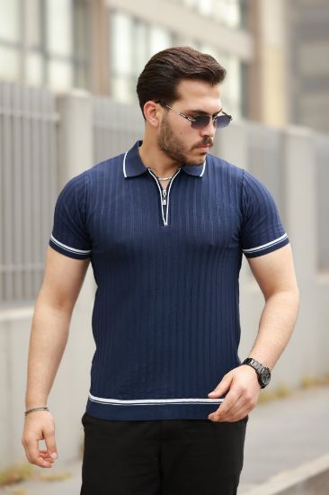 Erkek Fermuarlı Yakalı Kısa Kollu T-shirt resmi